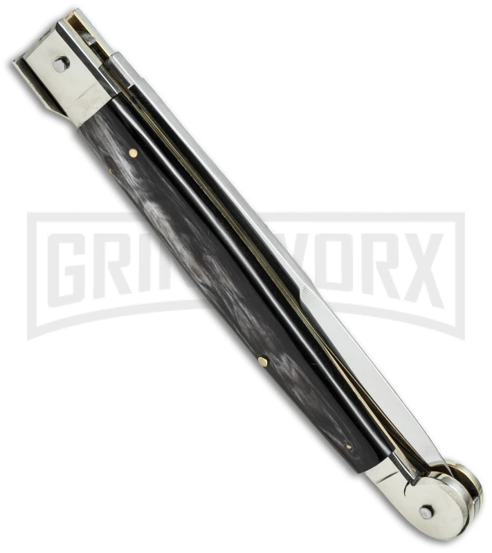 A.G.A. Campolin 12" Brazilian Horn Sicilian Picklock Automatic Knife - Bayonet 2 A.G.A. Campolin 12" Brazilian Horn Sicilian Picklock Automatic Knife - Bayonet - Image 2