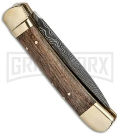 9" Damascus Leverlock Dark Wood Automatic Knife - Dagger Damascus Plain 6 9" Damascus Leverlock Dark Wood Automatic Knife - Dagger Damascus Plain -Buck Knives Sales Store 8.75in LL Dagger Stiletto Dark Wood Damascus LV1R BHQ 71506 jr side large