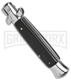 9" Anomaly Stiletto Black Pearlex Automatic Knife - Satin Bayo 6 9" Anomaly Stiletto Black Pearlex Automatic Knife - Satin Bayo -Buck Knives Sales Store 9in anomaly stiletto black pearlex ak satin bayo gx 4255 td side large