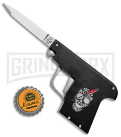 AGA Campolin Black Automatic Gun Knife - Satin Plain -Buck Knives Sales Store AGA Campolin Gun Knife Auto Black Satin CEM PIS BLACK GX 33938 jr bottlecap large