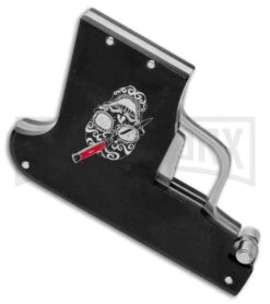 AGA Campolin Black Automatic Gun Knife - Satin Plain -Buck Knives Sales Store AGA Campolin Gun Knife Auto Black Satin CEM PIS BLACK GX 33938 jr spine large