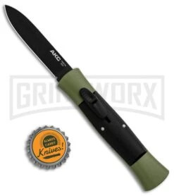 AKC Concord Green/Black OTF Automatic Knife - Flat Black -Buck Knives Sales Store AKC 007 Concord OTF Green Black Flat GX 30500 jr bottlecap large