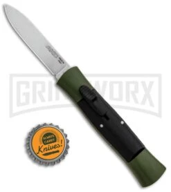 AKC 007 Concord Green/Black OTF Automatic Knife - Flat Satin -Buck Knives Sales Store AKC 007 Concord OTF Green Satin Flat GX 30501 jr bottlecap large