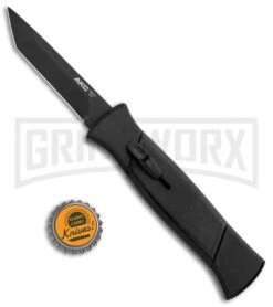 AKC 777 Blackfinger Black OTF Automatic Knife - Black Tanto -Buck Knives Sales Store AKC 777 Blackfinger Tanto OTF Auto Black Black BHQ 87414 jr bottlecap large