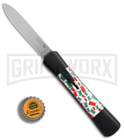 AKC Concord Italy Flag OTF Automatic Knife - Flat Satin Plain -Buck Knives Sales Store AKC Concord italy flag flat satin BHQ 75609 jr bottlecap large