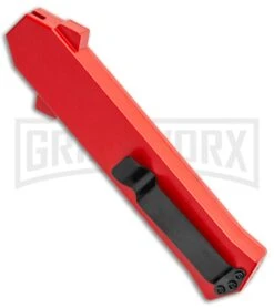 AKC F-16 Red D/A OTF Automatic Knife - Bayo Two Tone Plain -Buck Knives Sales Store AKC F 16 DA Bayo OTF Auto Red BHQ 112389 jr side large