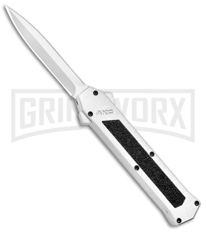 AKC F-16 White D/A OTF Automatic Knife - Dagger Satin Plain 1 AKC F-16 White D/A OTF Automatic Knife - Dagger Satin Plain