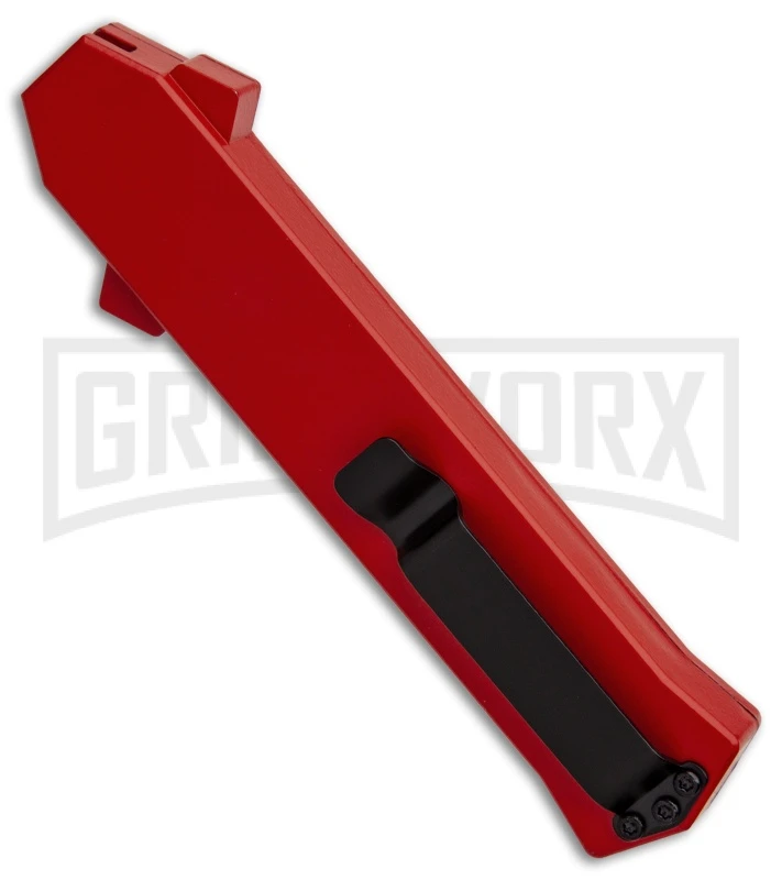 AKC F-16 Red D/A OTF Automatic Knife - Dagger Satin Plain 2 AKC F-16 Red D/A OTF Automatic Knife - Dagger Satin Plain - Image 2