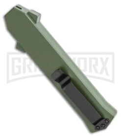 AKC F-16 OD Green D/A OTF Automatic Knife - Bayo Two TonePlain -Buck Knives Sales Store AKC F 16 OD Green D A OTF Automatic Knife Bayo Two TonePlain GX 35588 LS Side large