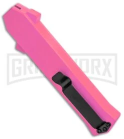 AKC F-16 Pink D/A OTF Automatic Knife - Bayonet Satin Plain -Buck Knives Sales Store AKC F 16 Pink DA OTF Auto Bayo Satin GX 37618 jr side large