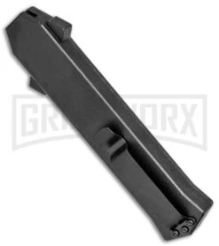 AKC F-16 Zebra D/A OTF Automatic Knife - Bayo Satin Plain -Buck Knives Sales Store AKC F 16 Zebra DA OTF Auto Bayo Satin Plain BP 25401 jr side large