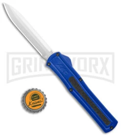 AKC F-20 Blue D/A OTF Automatic Knife - Spear Point Satin Plain 7 AKC F-20 Blue D/A OTF Automatic Knife - Spear Point Satin Plain -Buck Knives Sales Store AKC F 20 DA Dagger OTF Auto Blue Satin BHQ 140833 jr bottlecap large
