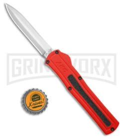 AKC F-20 Red Aluminum DBL Dagger OTF Automatic Knife - Satin Plain 7 AKC F-20 Red Aluminum DBL Dagger OTF Automatic Knife - Satin Plain -Buck Knives Sales Store AKC F 20 DA Dagger OTF Auto Red Aluminum Satin BHQ 179208 jr bottlecap large