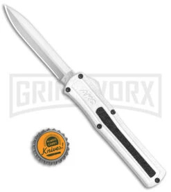 AKC F-20 White D/A OTF Automatic Knife - Dagger Satin Plain 7 AKC F-20 White D/A OTF Automatic Knife - Dagger Satin Plain -Buck Knives Sales Store AKC F 20 DA Dagger OTF Auto White Satin BHQ 141065 jr bottlecap 2 large