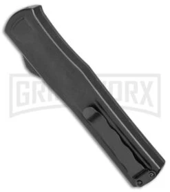 AKC F-20 Black W/ Tie Dye Inlay D/A OTF Automatic Knife - Satin Plain -Buck Knives Sales Store AKC F 20 DA SP OTF Auto Black Tie Dye Inlay Satin BHQ 152893 jr side large