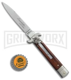 AKC 7.75" Bill DeShivs Leverletto Cocobolo Automatic Knife - Flat Grind 7 AKC 7.75" Bill DeShivs Leverletto Cocobolo Automatic Knife - Flat Grind -Buck Knives Sales Store AKC Leverletto 7 75in cocobolo satin flat BHQ 75617 er bottlecap large