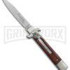 AKC 7.75" Bill DeShivs Leverletto Cocobolo Automatic Knife - Flat Grind
