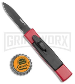 AKC Minion Concord Red/Black OTF Automatic Knife - Black Plain -Buck Knives Sales Store AKC Minion Concord OTF Auto Red Black Black BHQ 24199 jr bottlecap large