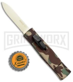 AKC Minion Concord Green Camo OTF Automatic Knife - Flat Gold Plain -Buck Knives Sales Store AKC Minion Concord OTF Green Camo Gold BHQ 72048 jr bottlecap large