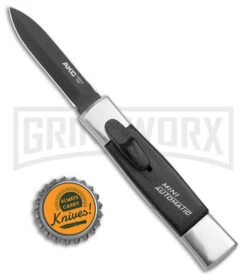 AKC Minion Concord Polish/Black OTF Automatic Knife - Black Dagger -Buck Knives Sales Store AKC Minion Concord Polish Black OTF Auto Black Dagger GX 41032 jr bottlecap large