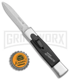 AKC Minion Concord Polish/Black OTF Automatic Knife - Satin Dagger -Buck Knives Sales Store AKC Minion Concord Polish Black OTF Auto Satin Dagger GX 41033 jr bottlecap large