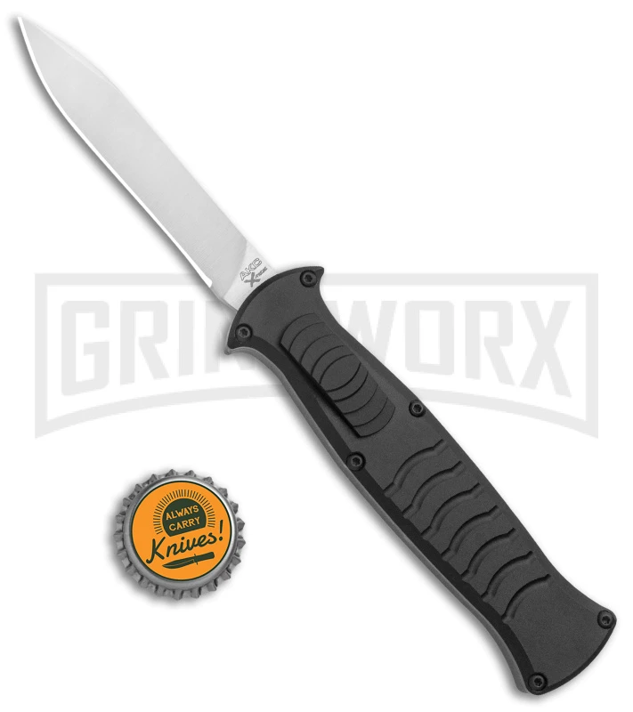 AKC X-treme EVO Black OTF Automatic Knife W/ Pocket Clip - Satin Plain 4 AKC X-treme EVO Black OTF Automatic Knife W/ Pocket Clip - Satin Plain - Image 4