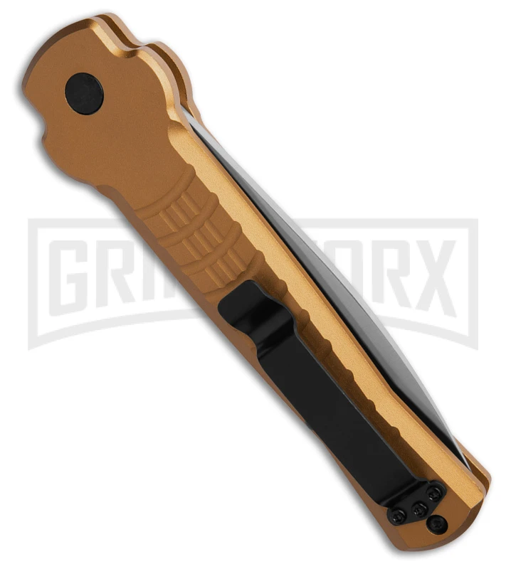 AKC X-treme Ace1 Gold Aluminum Automatic Knife - Satin Plain 3 AKC X-treme Ace1 Gold Aluminum Automatic Knife - Satin Plain - Image 3