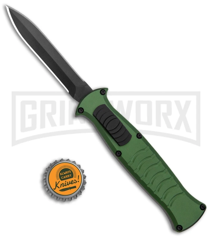 AKC X-treme EVO Green OTF Automatic Knife - Dagger Black Plain 4 AKC X-treme EVO Green OTF Automatic Knife - Dagger Black Plain - Image 4