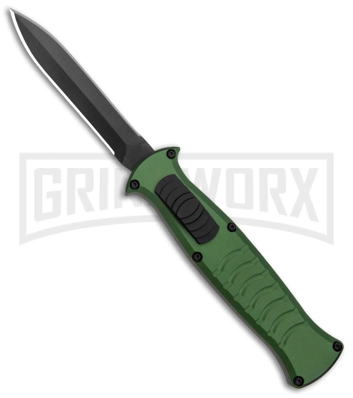 AKC X-treme EVO Green OTF Automatic Knife - Dagger Black Plain 1 AKC X-treme EVO Green OTF Automatic Knife - Dagger Black Plain