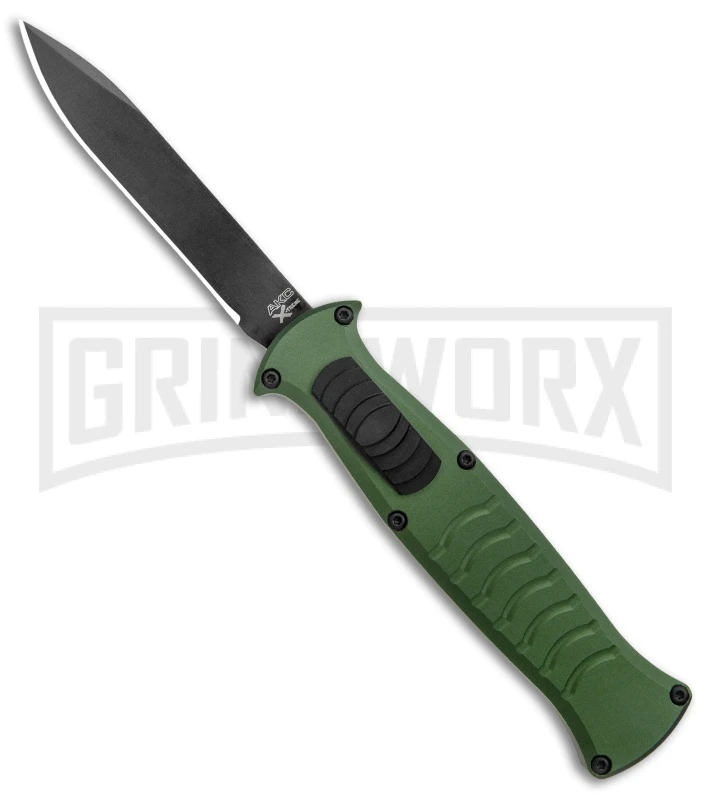 AKC X-treme EVO Green OTF Automatic Knife - Black Plain 1 AKC X-treme EVO Green OTF Automatic Knife - Black Plain