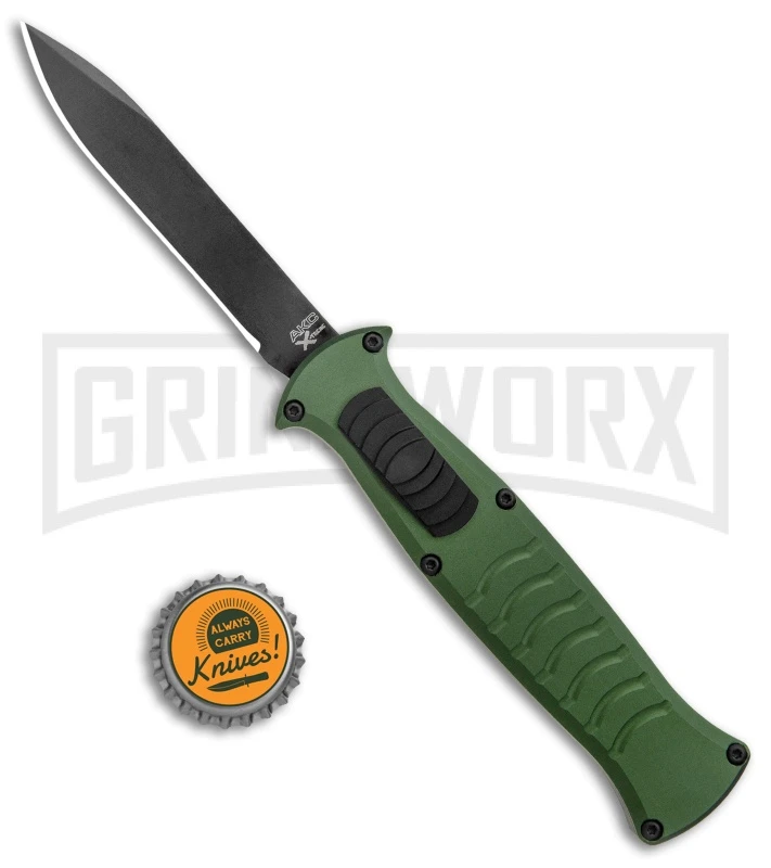 AKC X-treme EVO Green OTF Automatic Knife - Black Plain 4 AKC X-treme EVO Green OTF Automatic Knife - Black Plain - Image 4