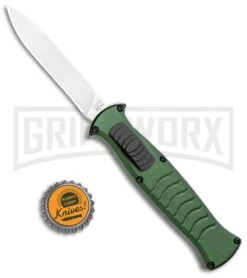 AKC X-treme EVO Green OTF Automatic Knife - Satin Plain -Buck Knives Sales Store AKC X treme EVO OTF Auto Green Satin BHQ 105417 jr bottlecap large