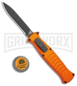 AKC X-treme EVO Orange OTF Automatic Knife - Black Plain -Buck Knives Sales Store AKC X treme EVO OTF Auto Orange Black BHQ 105416 jr bottlecap large