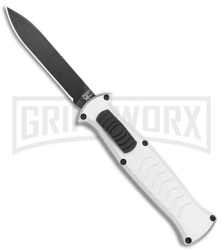AKC X-treme EVO Silver OTF Automatic Knife - Black Plain 1 AKC X-treme EVO Silver OTF Automatic Knife - Black Plain
