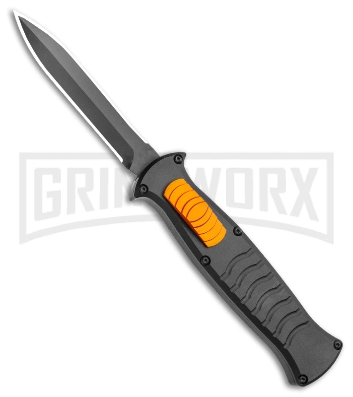 AKC X-treme EVO Black / Orange Slide OTF Automatic Knife - Black Plain Dagger 1 AKC X-treme EVO Black / Orange Slide OTF Automatic Knife - Black Plain Dagger