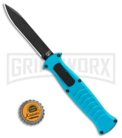 AKC X-treme EVO Blue OTF Automatic Knife - Black Plain -Buck Knives Sales Store AKC X treme EVO OTF Automatic Knife Blue 3.5in Black EVO LBB BHQ 114336 LS Bottlecap large
