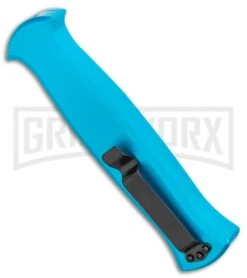 AKC X-treme EVO Blue OTF Automatic Knife - Black Plain -Buck Knives Sales Store AKC X treme EVO OTF Automatic Knife Blue 3.5in Black EVO LBB BHQ 114336 LS Side large