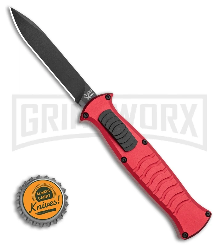 AKC X-treme EVO RB OTF Automatic Knife - Red Black Plain 4 AKC X-treme EVO RB OTF Automatic Knife - Red Black Plain - Image 4
