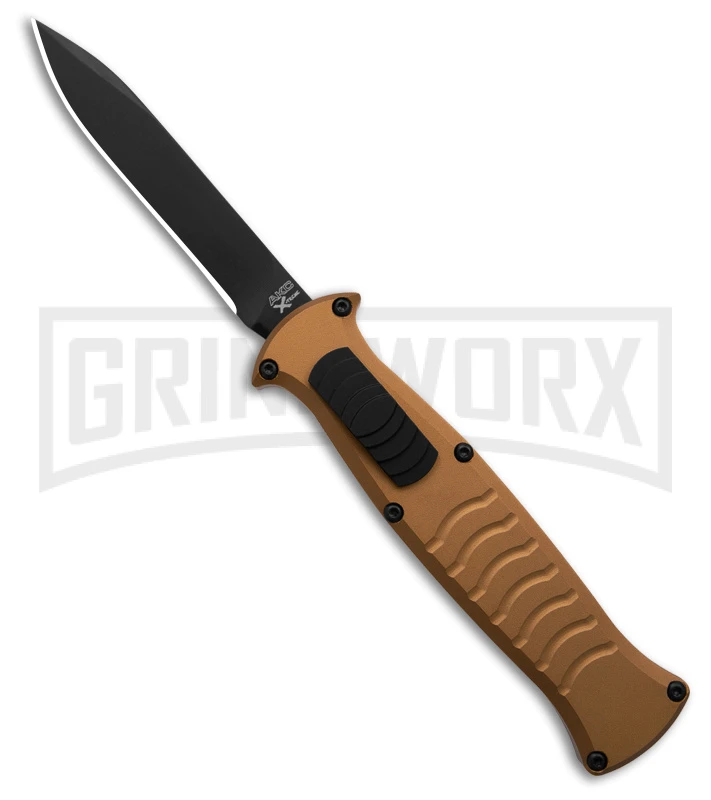 AKC X-treme EVO Gold OTF Automatic Knife - Black Plain Spear Point 1 AKC X-treme EVO Gold OTF Automatic Knife - Black Plain Spear Point