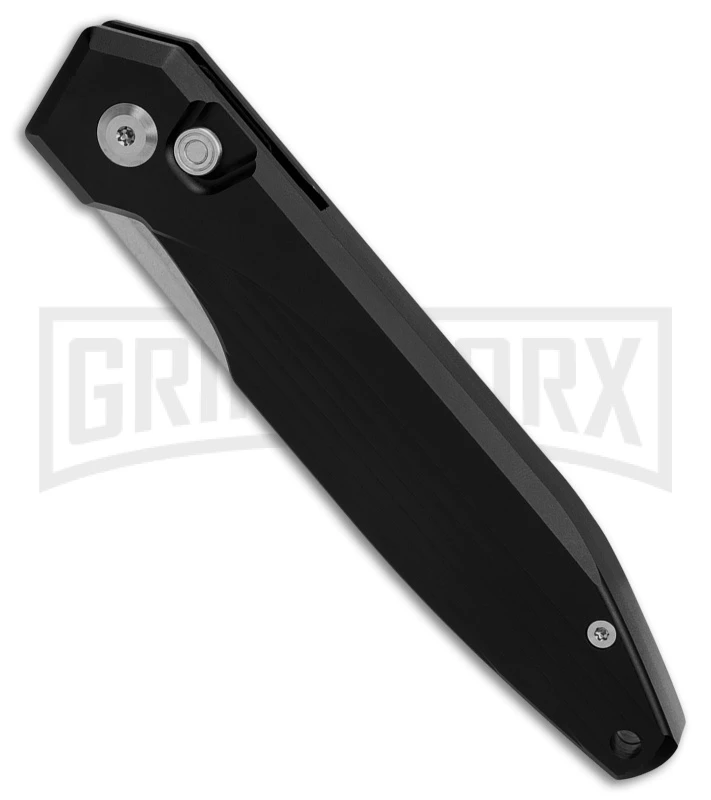AKC X-treme Dandy Black Aluminum Automatic Knife - Stonewash Plain 2 AKC X-treme Dandy Black Aluminum Automatic Knife - Stonewash Plain - Image 2