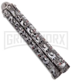 Andux Skull Fly Gray Butterfly Knife - Polished Bayo 6 Andux Skull Fly Gray Butterfly Knife - Polished Bayo -Buck Knives Sales Store Andux Skull Fly Gray Butterfly Knife Polished Bayo GX 32722 er spine large