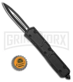 Atomic Slim Dagger Black OTF Automatic Knife - Dagger Two Tone Plain -Buck Knives Sales Store Atomic 2 Black OTF Automatic Knife Dagger Two Tone GX 33746 ns bottlecap large