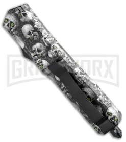 Atomic Slim Dagger White Skull OTF Automatic Knife - Two Tone Plain 7 Atomic Slim Dagger White Skull OTF Automatic Knife - Two Tone Plain -Buck Knives Sales Store Atomic Dagger White Skull OTF Auto TT Plain GX 33415 jr side large