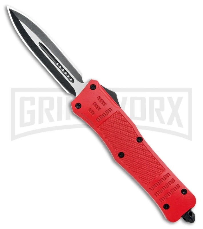 Atomic Defender Large OTF Automatic Knife Red - Two Tone Dagger 1 Atomic Defender Large OTF Automatic Knife Red - Two Tone Dagger