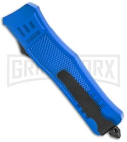 Atomic Defender Large OTF Automatic Knife Police Blue - Two Tone Blue Dagger -Buck Knives Sales Store Atomic Defender Large OTF Auto Police Blue Blue TT Dagger GX 37320 jr side large