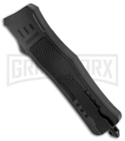 Atomic Defender Medium OTF Automatic Black Dagger - (3.25" Two-Tone) -Buck Knives Sales Store Atomic Defender Medium OTF Auto Black TT Dagger Serr GX 37395 jr side large