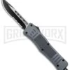 Atomic Defender Medium OTF Automatic Knife Gray - Two Tone Serr Drop Point