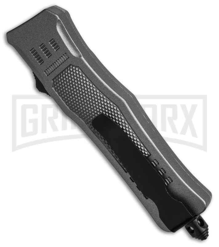 Atomic Defender Mini OTF Automatic Knife Gray - Two Tone Recurve 3 Atomic Defender Mini OTF Automatic Knife Gray - Two Tone Recurve - Image 3