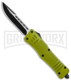 Atomic Defender Medium OTF Automatic Knife OD Green - Two Tone Drop Point