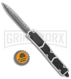 Atomic Slim Dagger Silver D/A OTF - Damascus Plain -Buck Knives Sales Store Atomic Defender Silver DA OTF Damascus GX 34178 jr bottlecap large